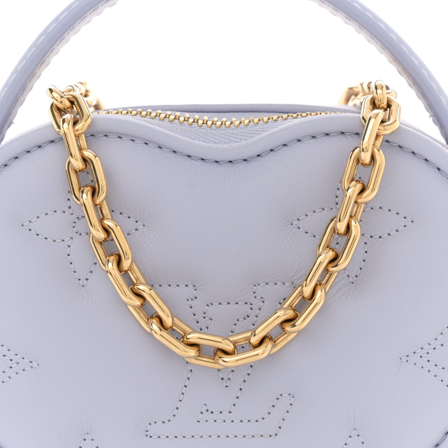 Louis Vuitton Calfskin Embroidered Monogram Pop My Heart Bag Pouch Lilac 7 of 10
