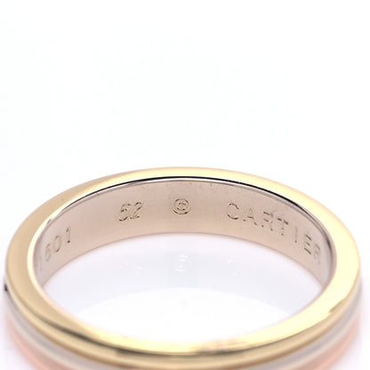 Cartier 18K Pink White Yellow Gold 3.5mm Trinity Wedding Band Ring 52 6 9 of 10