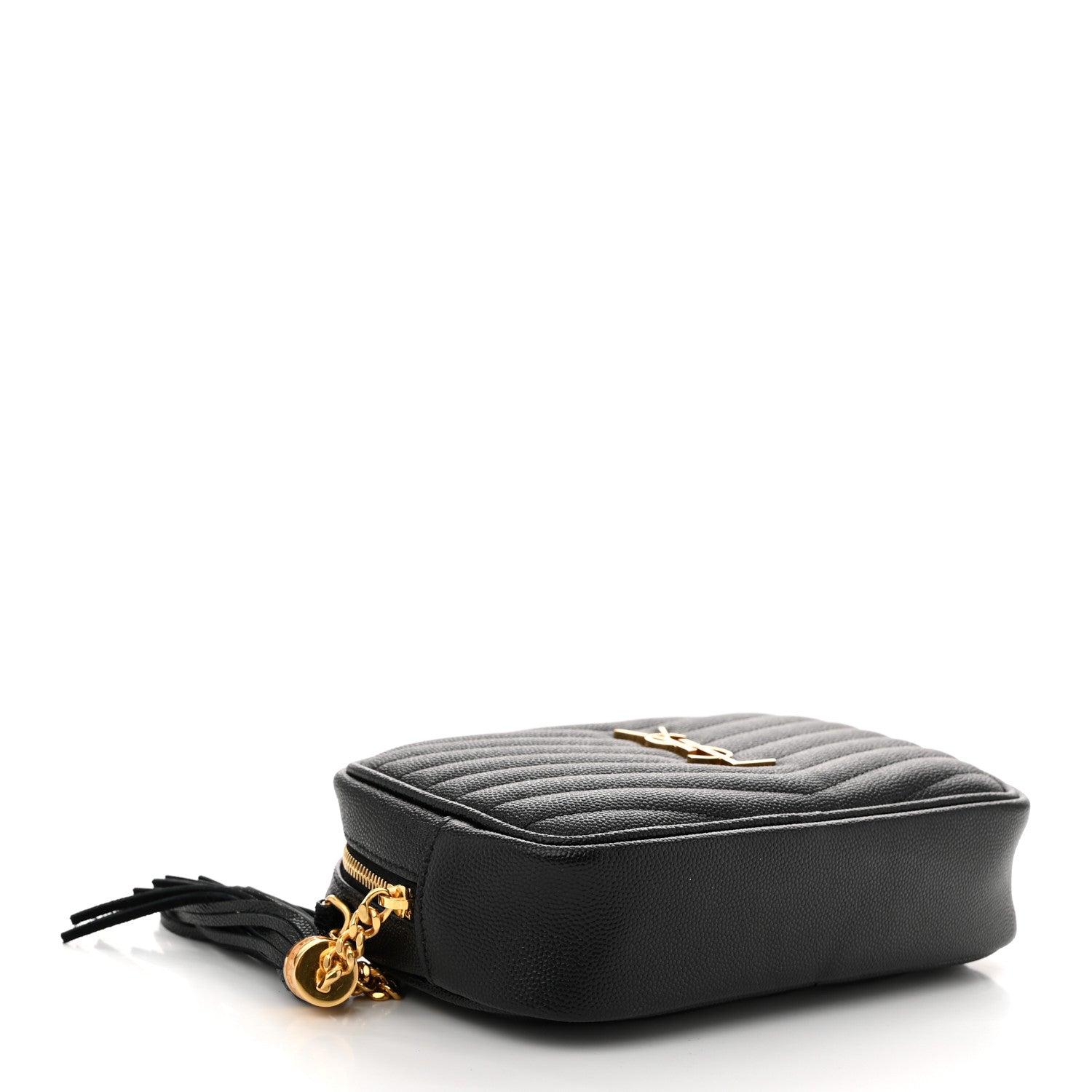 Saint Laurent Grain De Poudre Matelasse Monogram Mini Lou Camera Bag Black 4 of 10