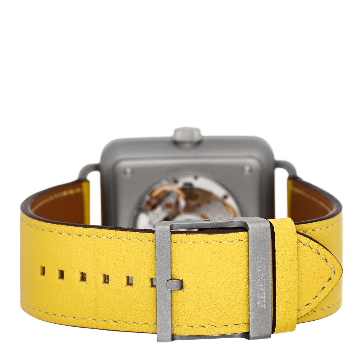 Stainless Steel Swift 38mm Carre H Automatic Watch Jaune de Naples