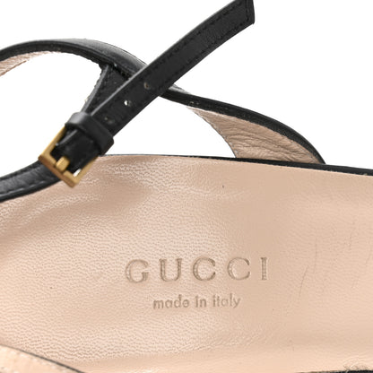Gucci Lifford Calfskin GG Marmont Ankle Wrap 105mm Sandals 38.5 Black 8 of 10