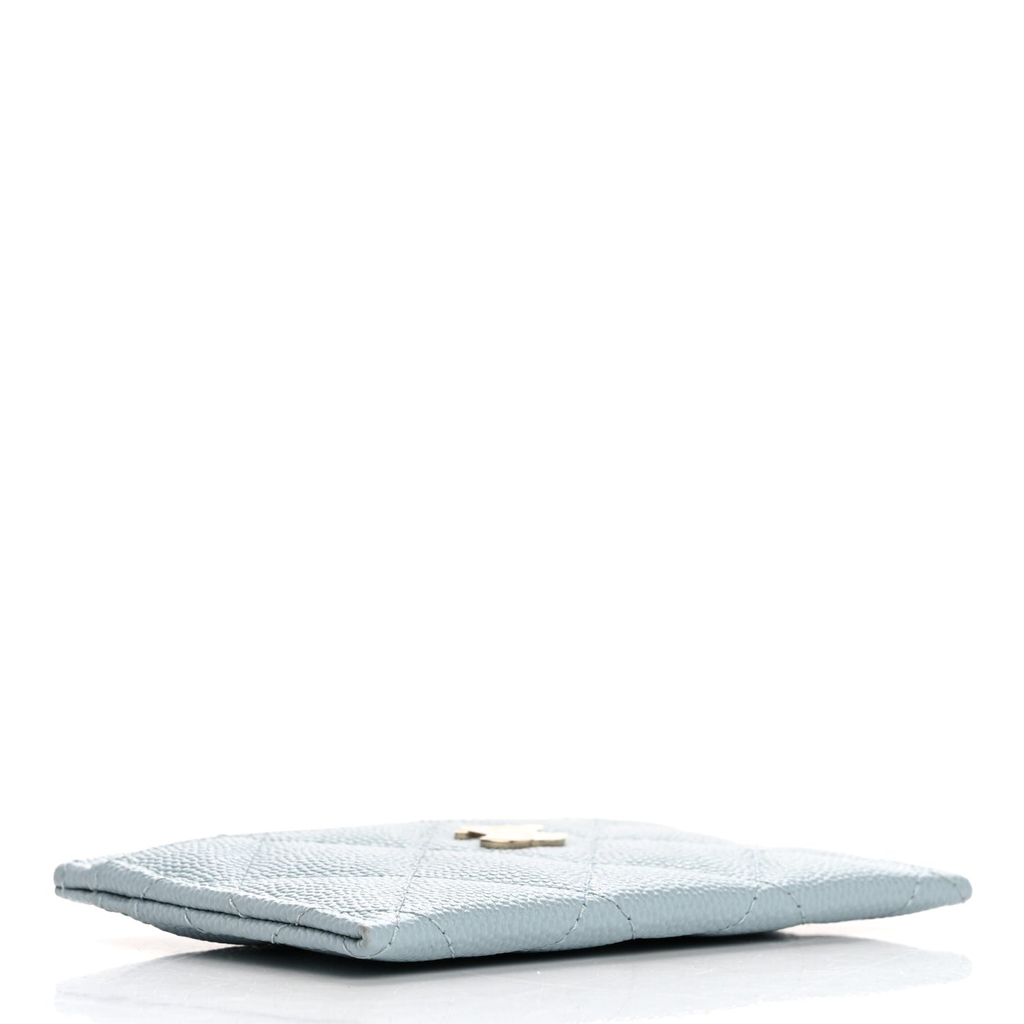 Caviar Quilted Card Holder Light Blue