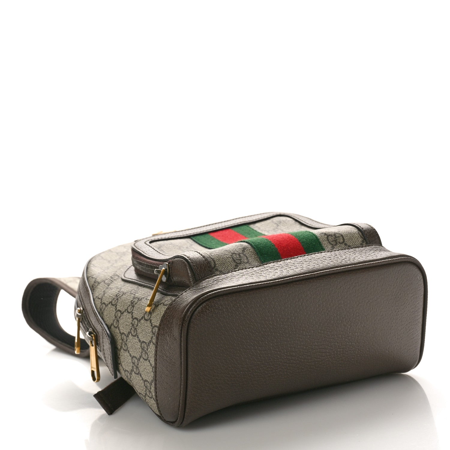Gucci GG Supreme Monogram Calfskin Web Small Ophidia Day Backpack Beige Ebony New Acero 4 of 10