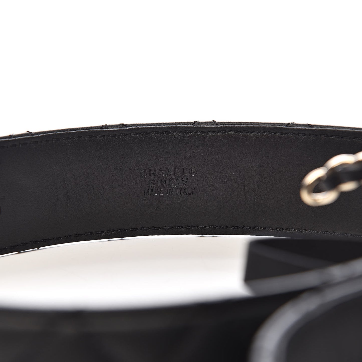 Lambskin Quilted CC Chain Belt 75 30 Black