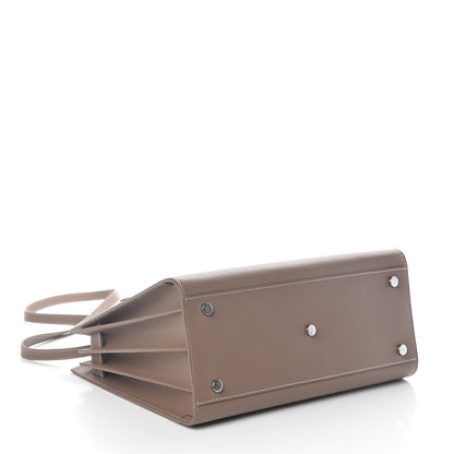 Saint Laurent Grained Calfskin Topstitch Small Classic Sac De Jour Taupe 4 of 9