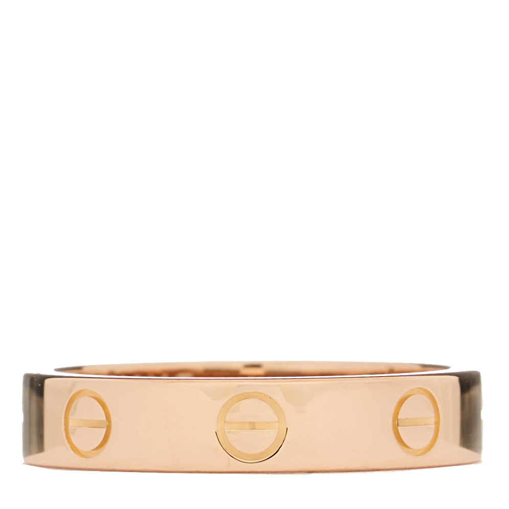 Cartier 18K Pink Gold Diamond 4mm LOVE Wedding Band Ring 53 6.5 3 of 4