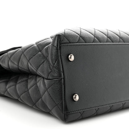 Chanel Goatskin Quilted Small CC University Shopping Tote Black 9 of 11