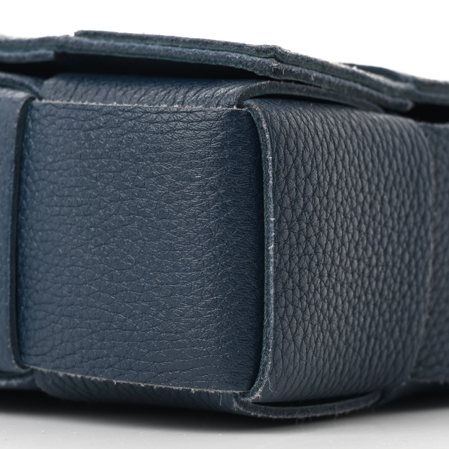 Bottega Veneta Grained Calfskin Maxi Intrecciato Cassette Crossbody Bag Deep Blue 10 of 11