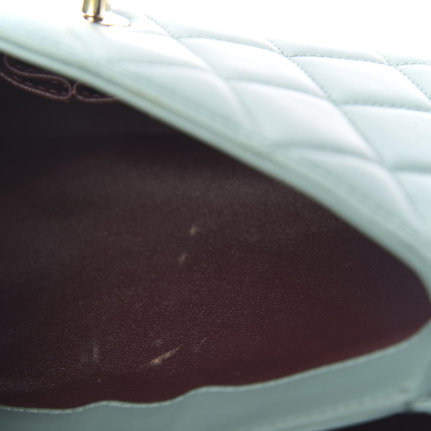 Lambskin Quilted Small Trendy CC Flap Dual Handle Bag Light Green