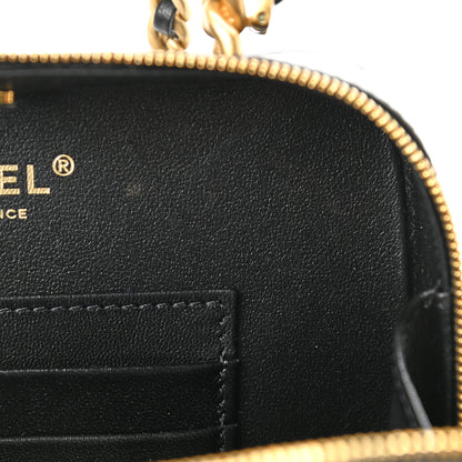 Chanel Lambskin Quilted Top Handle Small Vanity Case Black 7 of 13