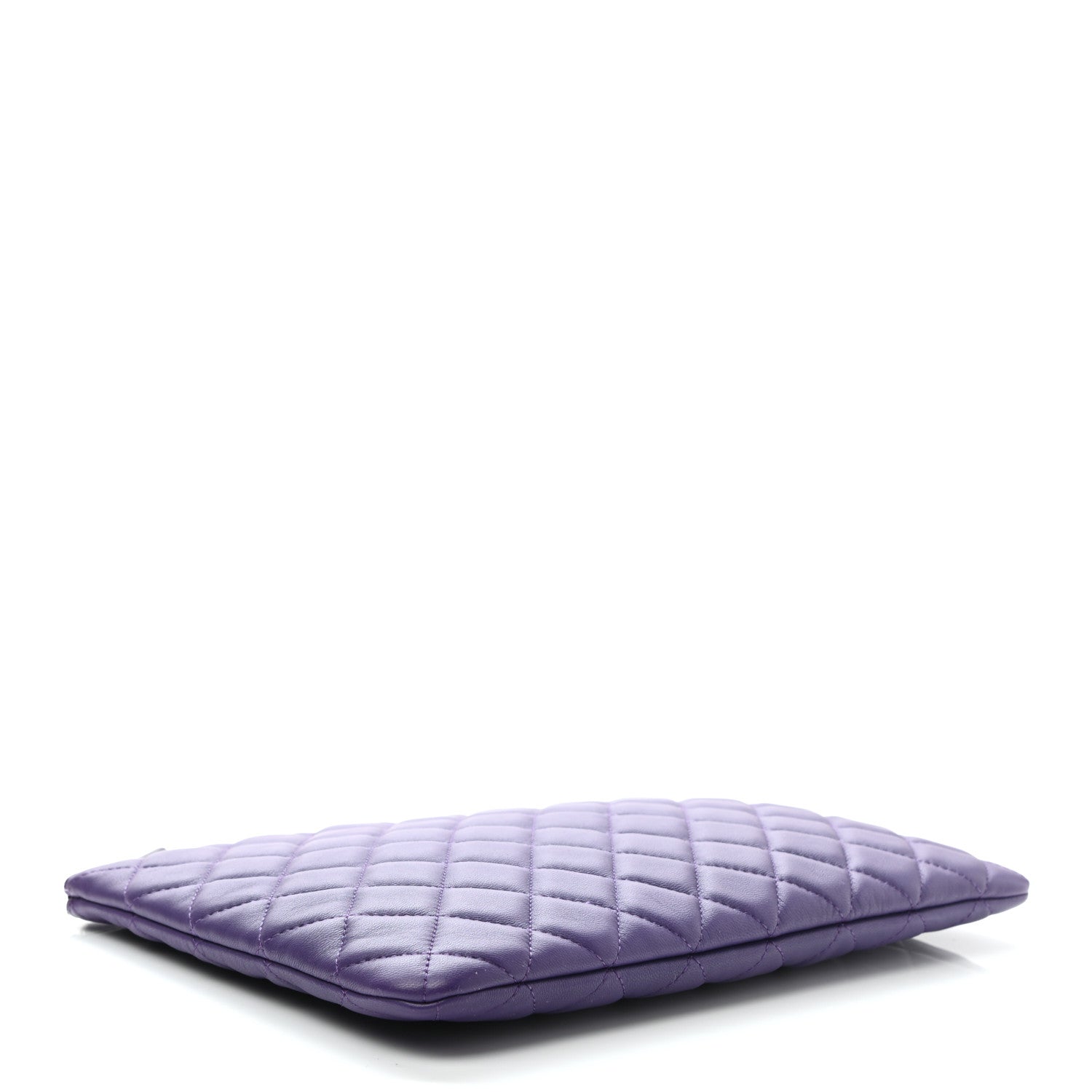 Chanel Lambskin Quilted Medium Cosmetic Case Purple 4 of 7