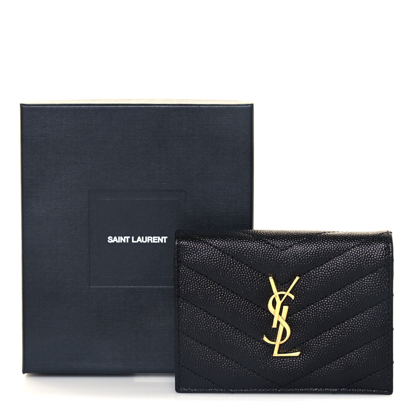 Grain De Poudre Matelasse Chevron Monogram Card Case Black