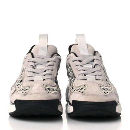 Chanel Suede Calfskin Embroidered CC Sneakers 37 Ecru Light Gray 2 of 9