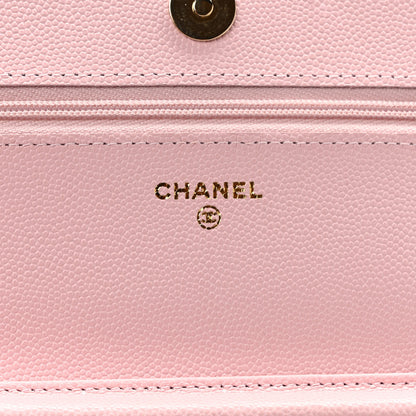Chanel Caviar Quilted Wallet on Chain WOC Light Pink 6 of 10