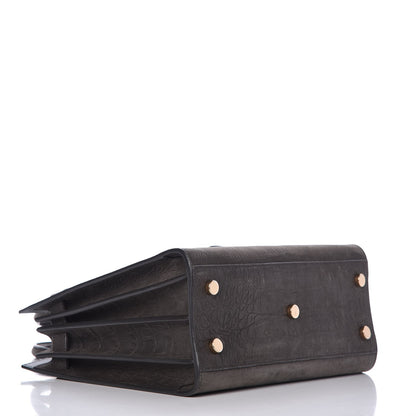 Saint Laurent Crocodile Embossed Nubuck Baby Sac De Jour Dark Anthracite 4 of 7