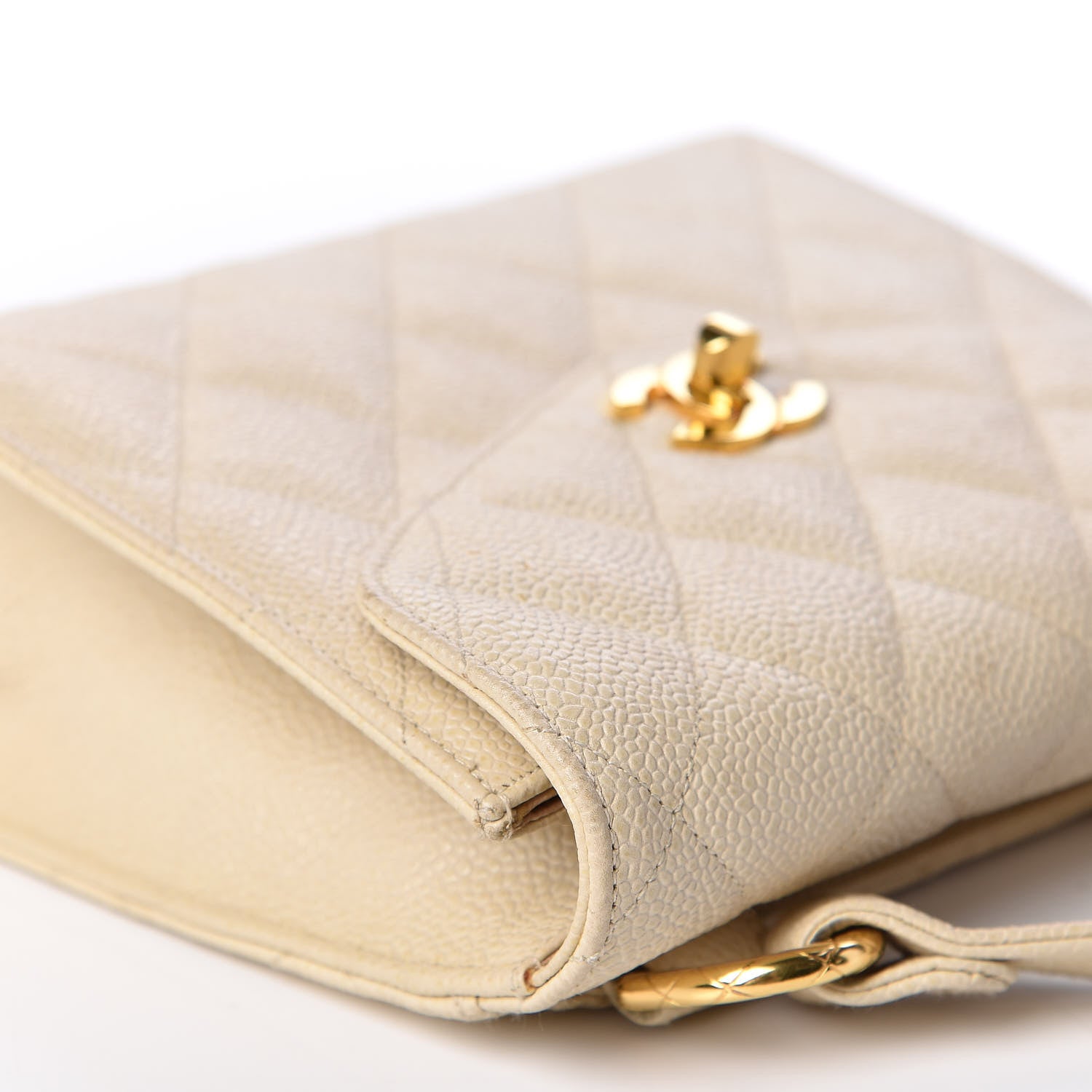 Chanel Caviar Quilted Envelope Flap Crossbody Light Beige 7 of 14
