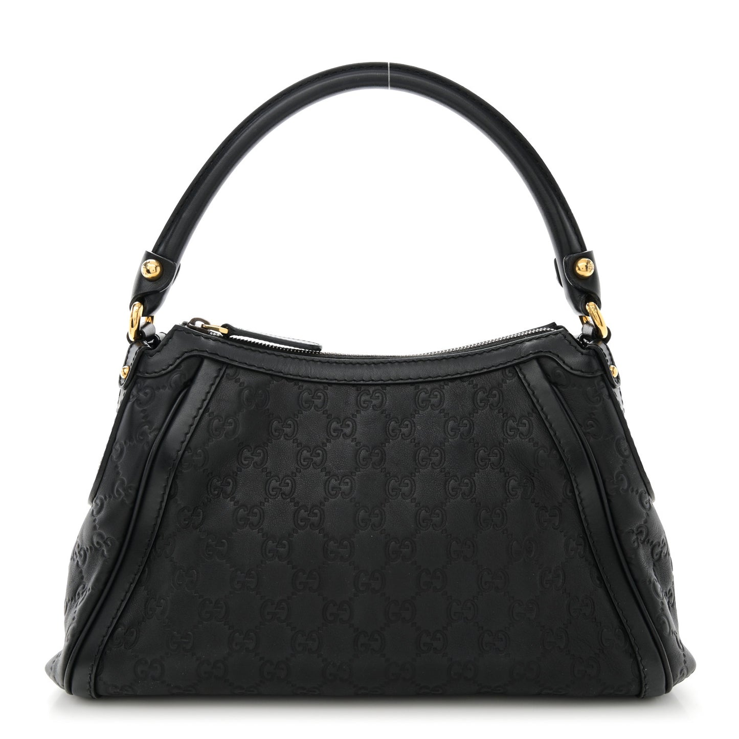 Guccissima Small Scarlett Studded Interlocking G Hobo Black