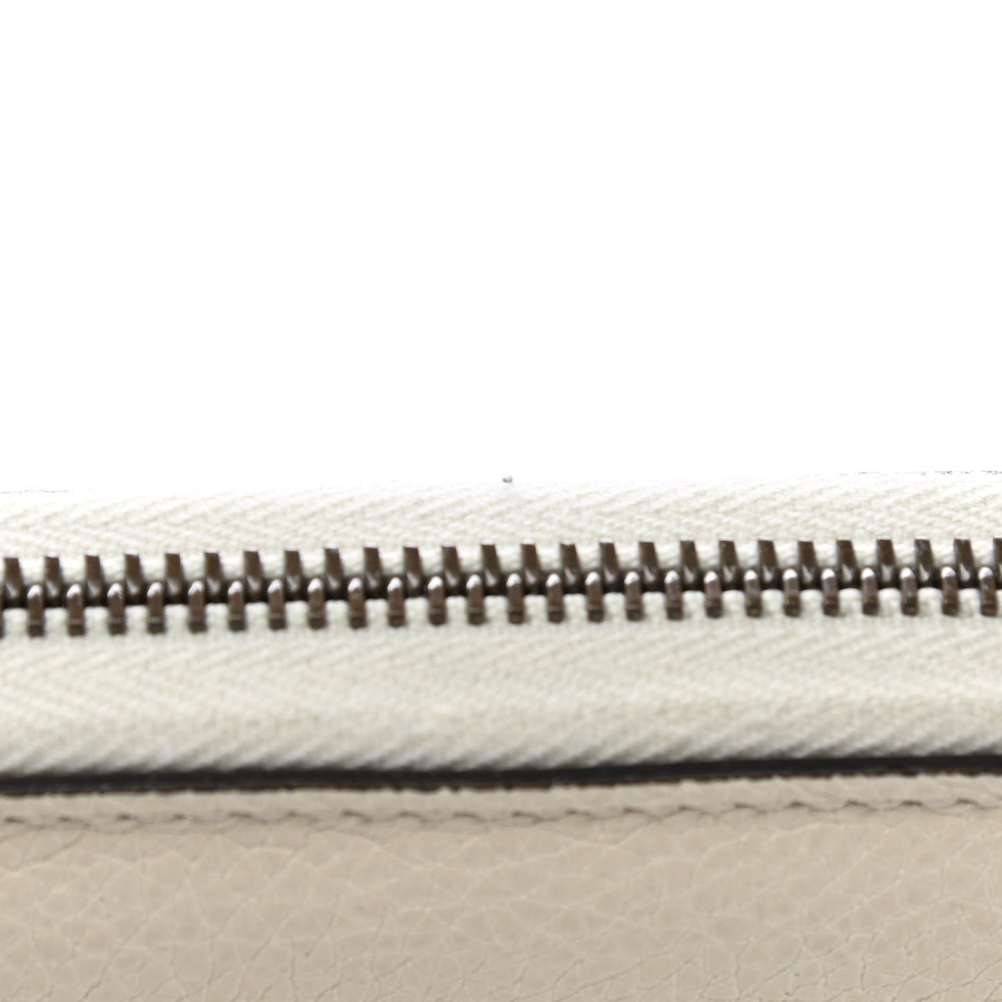Calfskin Logo Zip Around Wallet White