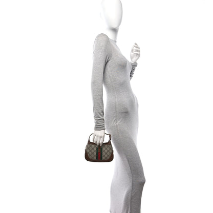Gucci GG Supreme Monogram Azalea Calfskin Web Mini Jackie 1961 Hobo Beige Ebony Brown Sugar 2 of 10