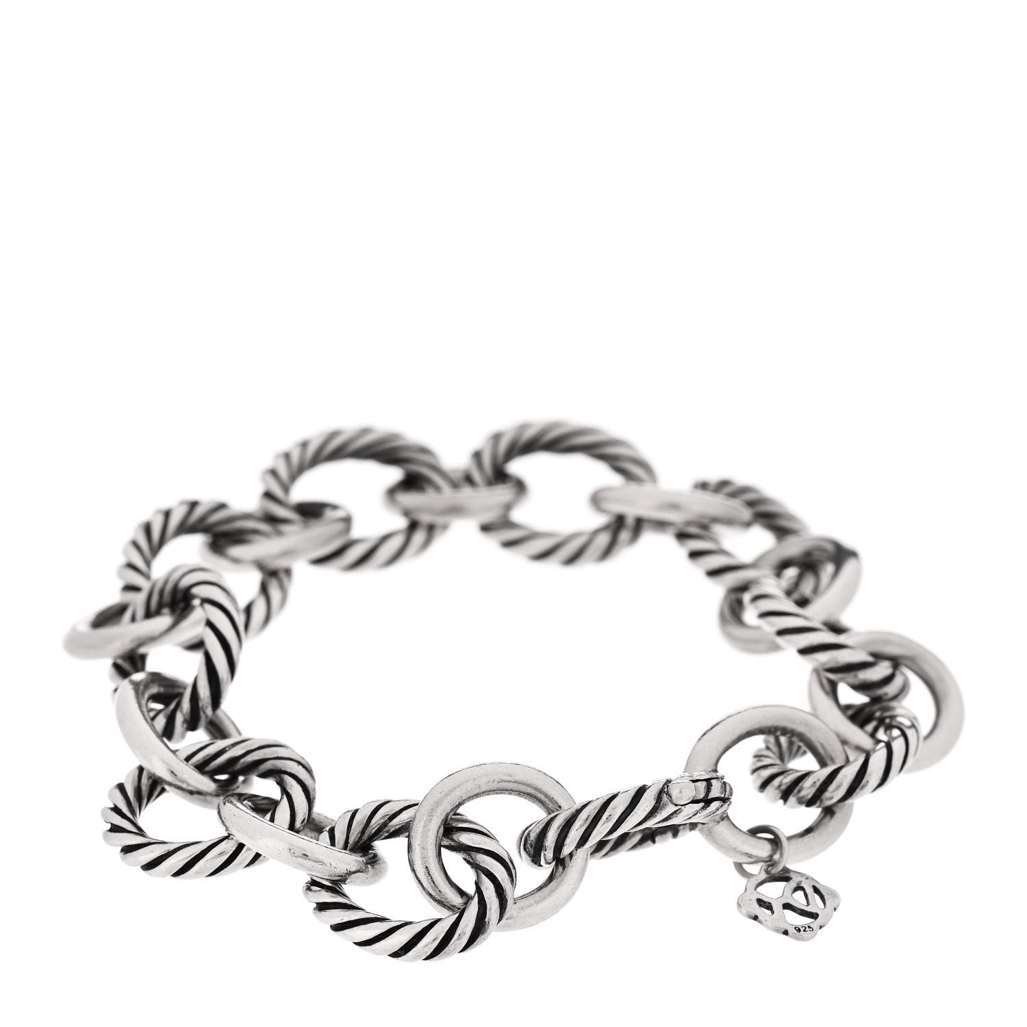 David Yurman Sterling Silver 12mm Large Oval Link Bracelet 2 of 4