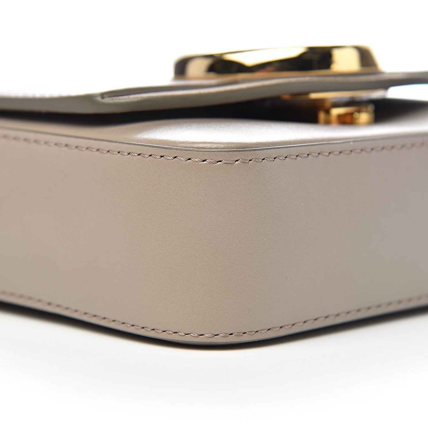 Shiny Calfskin Suede Mini C Double Carry Motty Grey