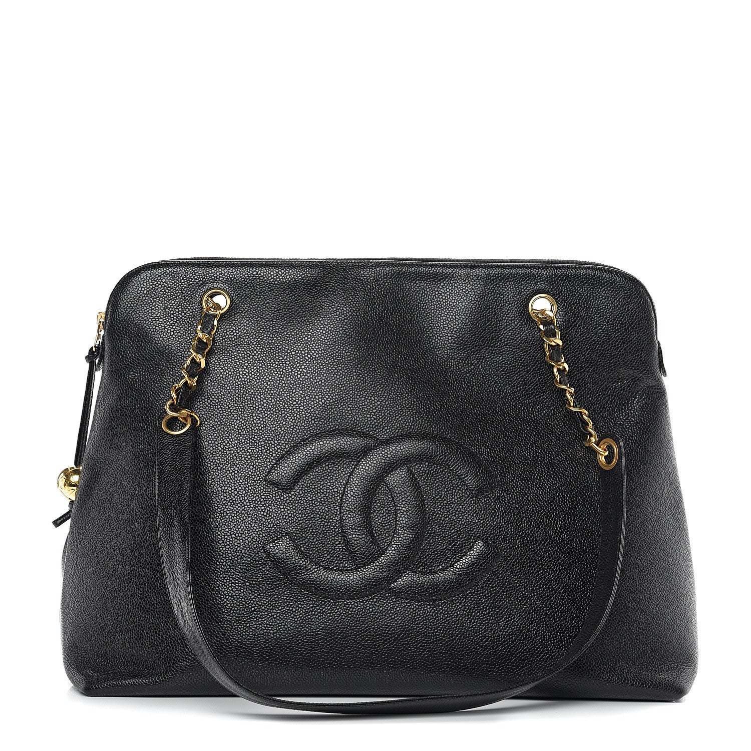 Chanel Caviar Large CC Shoulder Bag Black 1 of 8