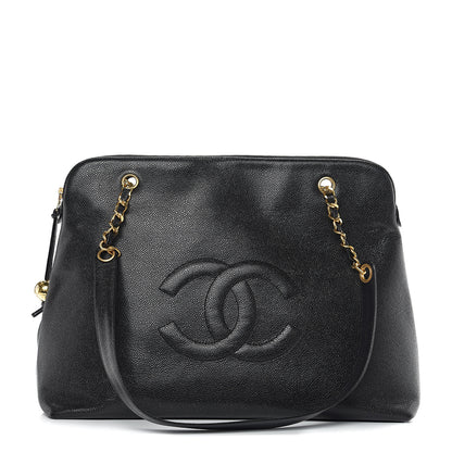 Chanel Caviar Large CC Shoulder Bag Black 1 of 8