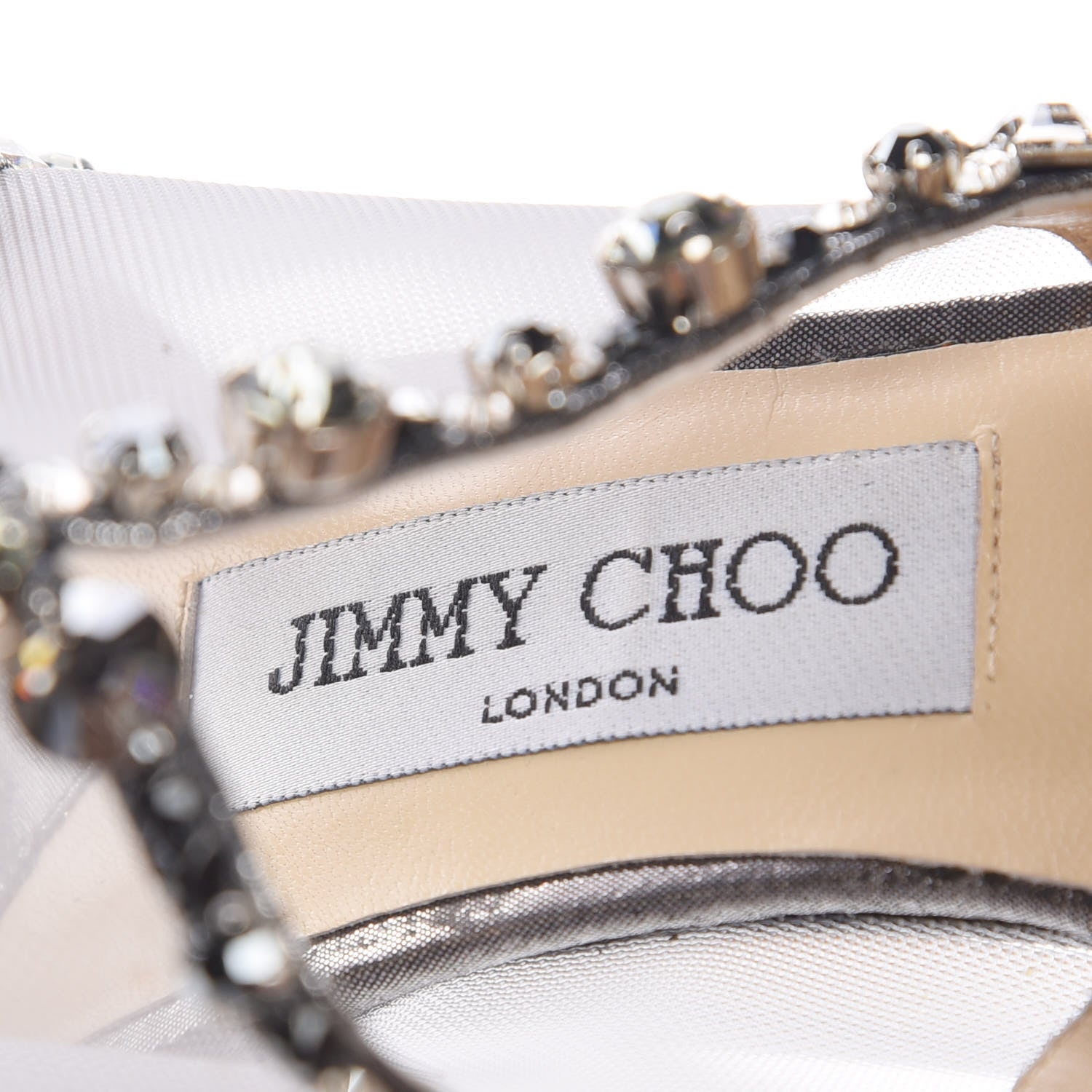 Jimmy Choo Metallic Calfskin Embellished Viola 120 Sandals Heels 37 Silver 10 of 10