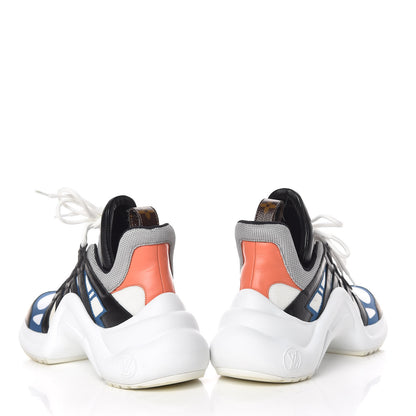 Louis Vuitton Calfskin Technical Nylon LV Archlight Sneakers 40 Blue Black Gris 6 of 16