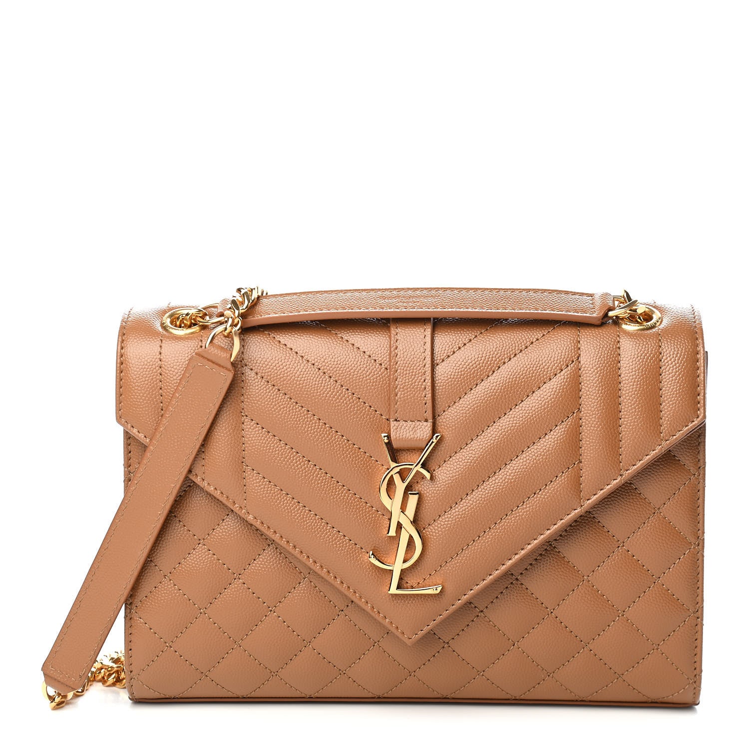 Saint Laurent Grain De Poudre Textured Mixed Matelasse Triquilt Medium Monogram Satchel Dune 1 of 8
