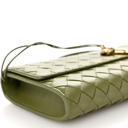Bottega Veneta Nappa Intrecciato Long Andiamo Top Handle Clutch Matcha 9 of 10