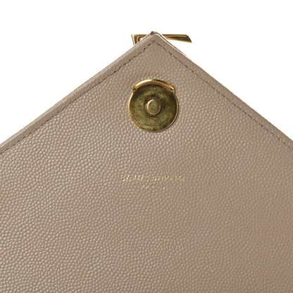Saint Laurent Grain De Poudre Matelasse Chevron Large Monogram Satchel Dark Beige 12 of 14