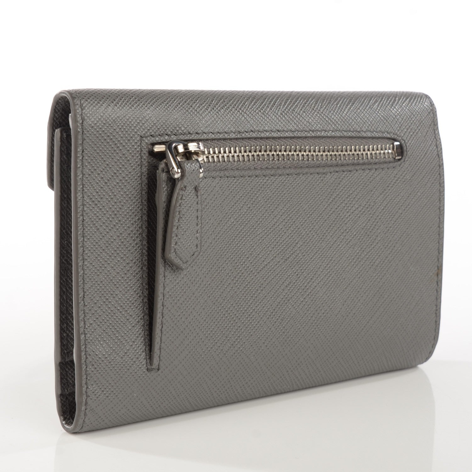 Prada Saffiano Metal Compact Envelope Wallet Marmo 3 of 9