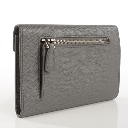Prada Saffiano Metal Compact Envelope Wallet Marmo 3 of 9