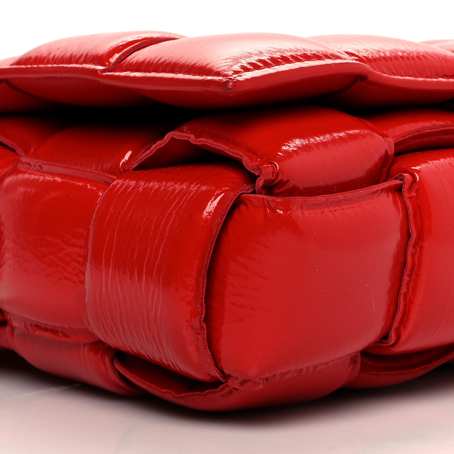 Bottega Veneta Textured Deerskin Maxi Intrecciato Padded Cassette Crossbody Bag Chili 8 of 9