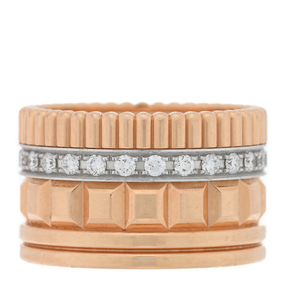 Boucheron 18K Rose White Gold Diamond Quatre Radiant Edition Ring  53 6.5 3 of 4