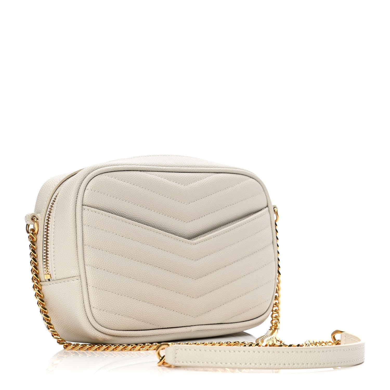 Saint Laurent Grain De Poudre Matelasse Monogram Mini Lou Camera Bag Crema Soft 2 of 4