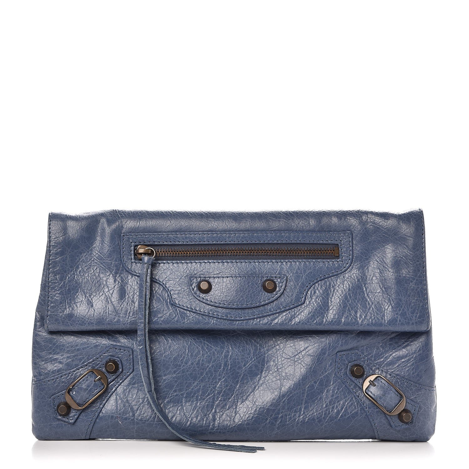 Balenciaga Agneau Classic Hardware Envelope Clutch Bleu Persan 1 of 7