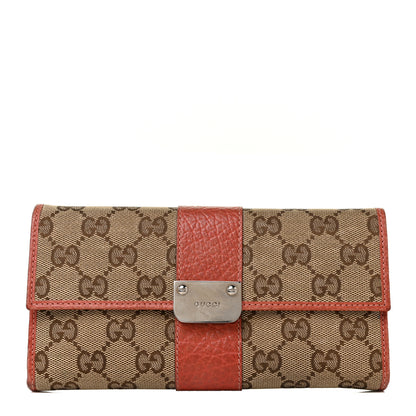 Gucci Monogram Continental Flap Wallet Coral 1 of 10