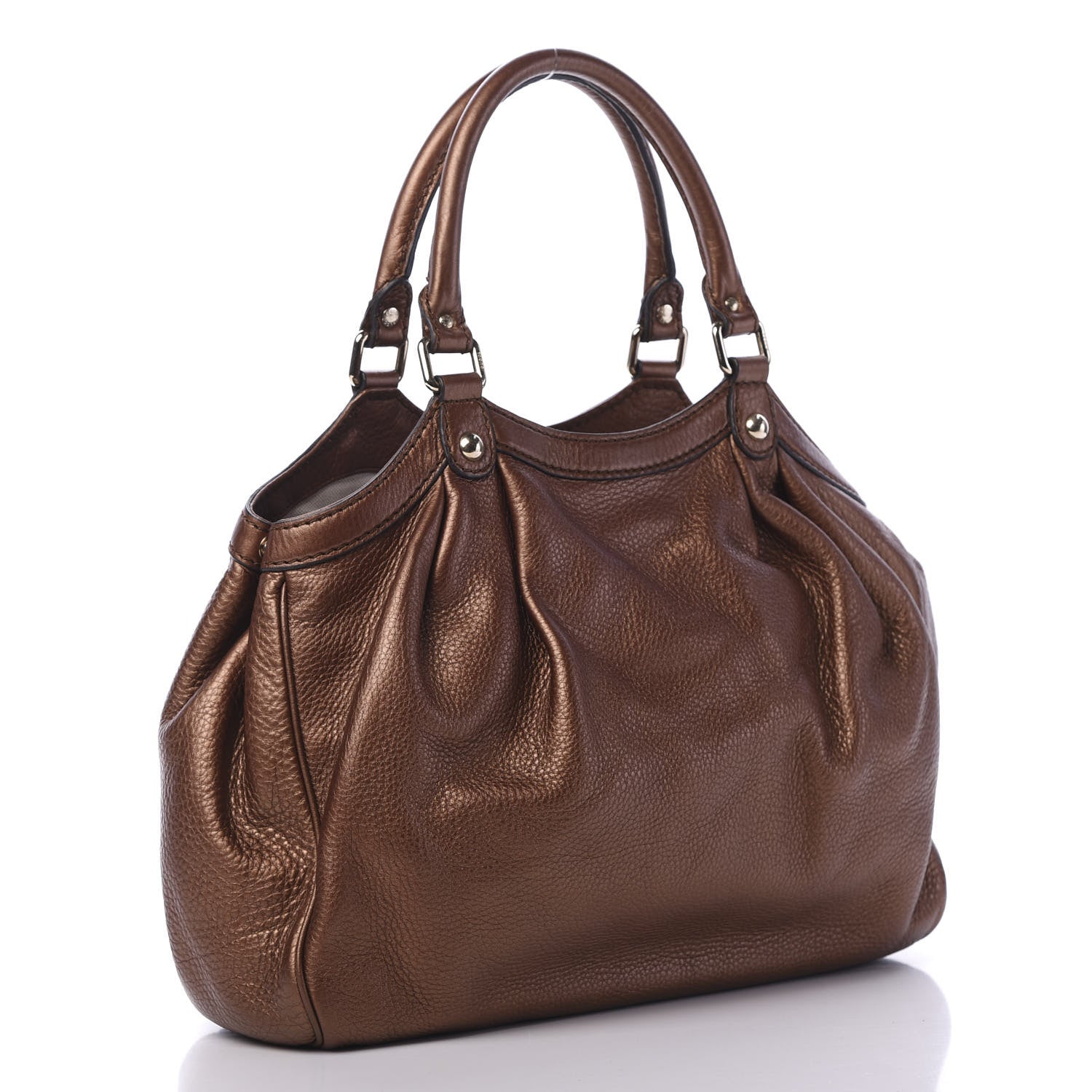 Gucci Metallic Calfskin Medium Sukey Tote Brown 2 of 9