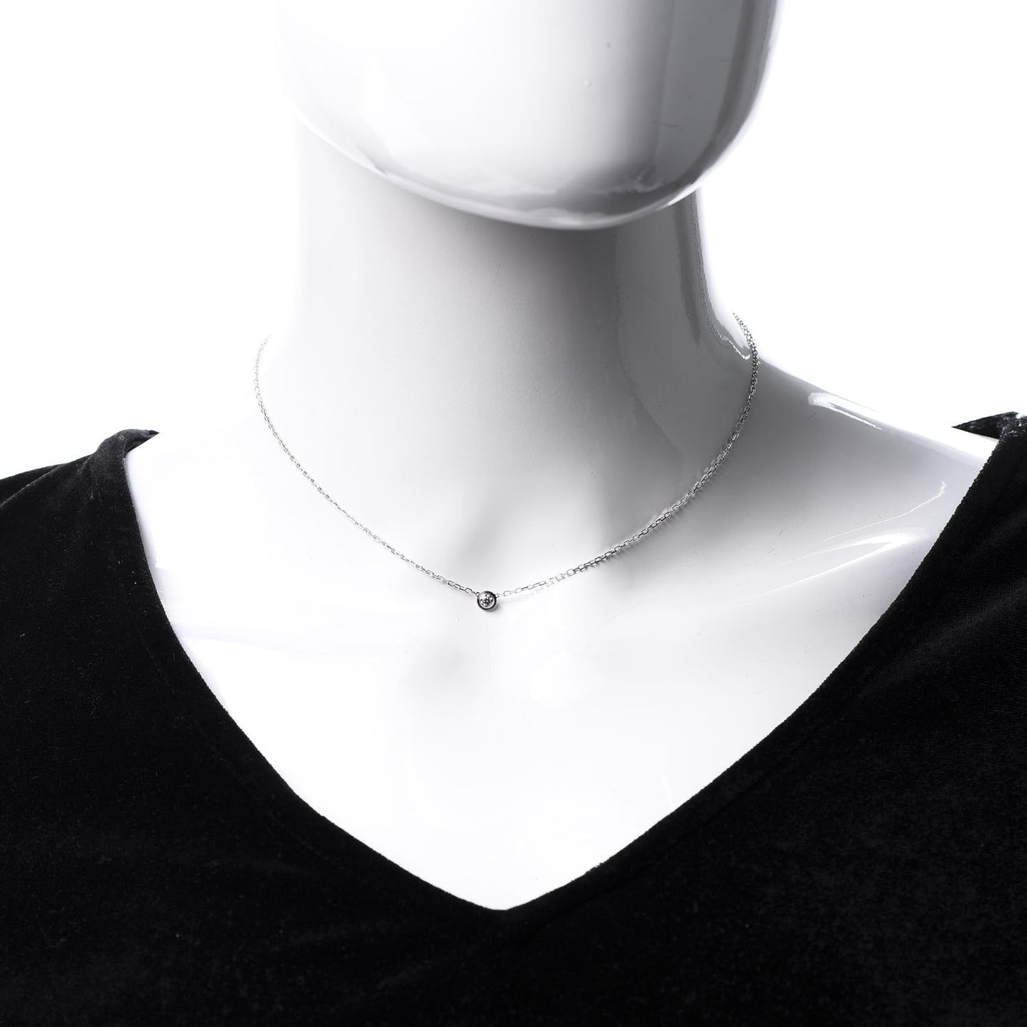 18K White Gold Diamond SM D'Amour Pendant Necklace