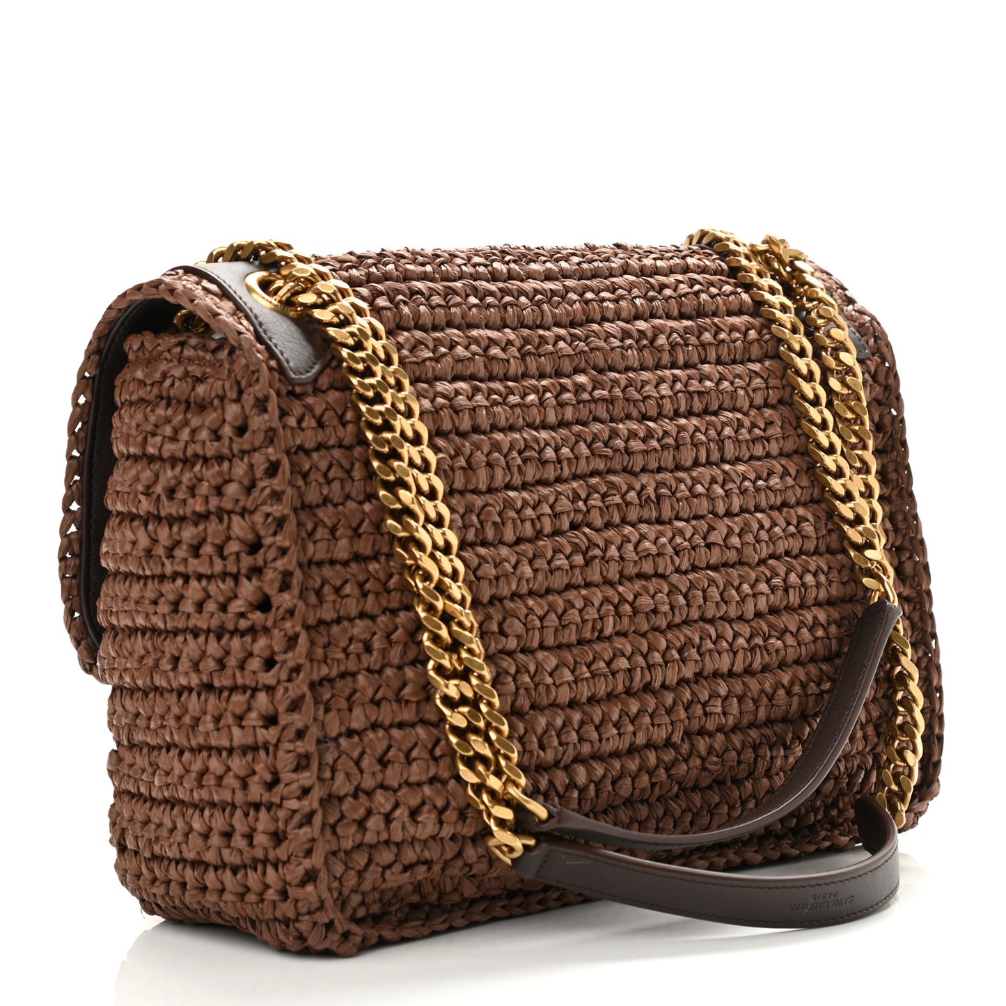 Raffia Calfskin Monogram Medium Niki Chain Satchel New Nut