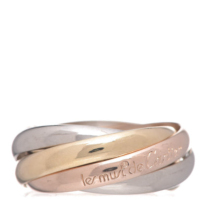 Cartier 18K Pink Yellow White Gold Five Band Les Must De Trinity Ring 50 5.25 1 of 5