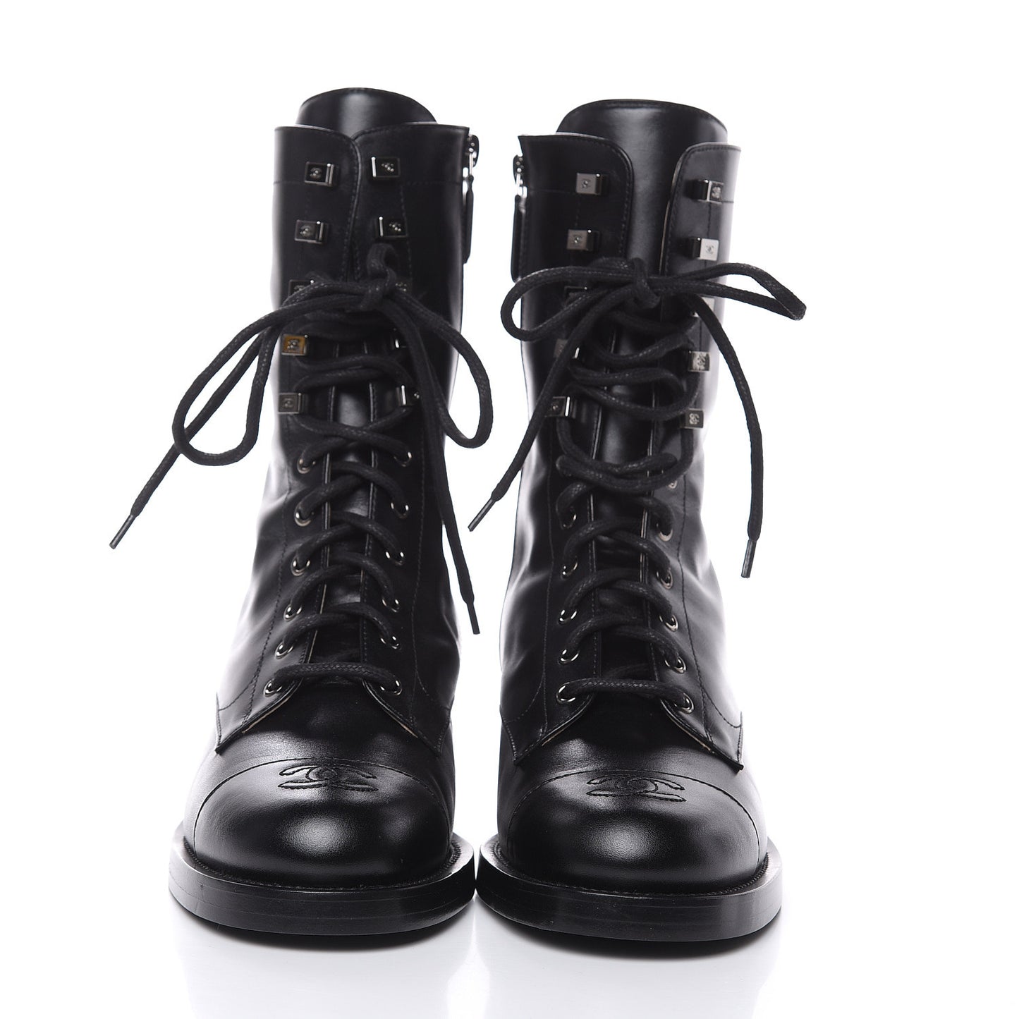 Calfskin CC Combat Boots 40 Black