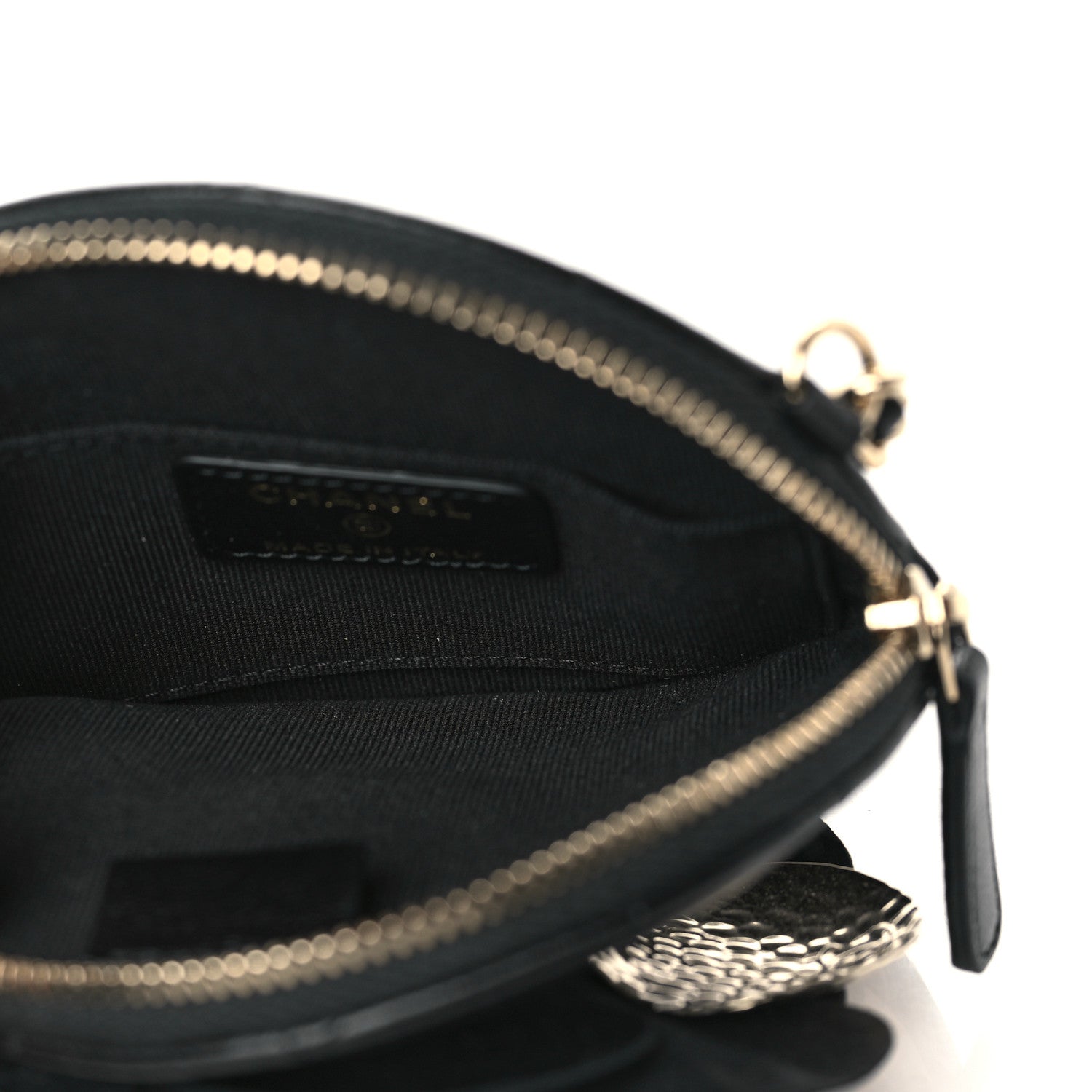 Chanel Lambskin Mini Camellia Bouquet Clutch With Chain Black 5 of 9
