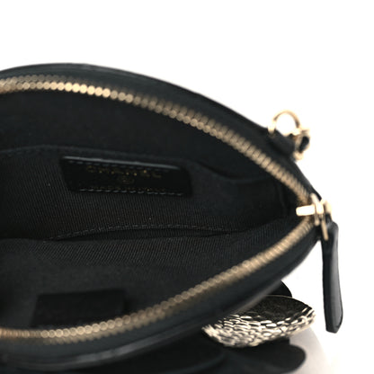 Chanel Lambskin Mini Camellia Bouquet Clutch With Chain Black 5 of 9