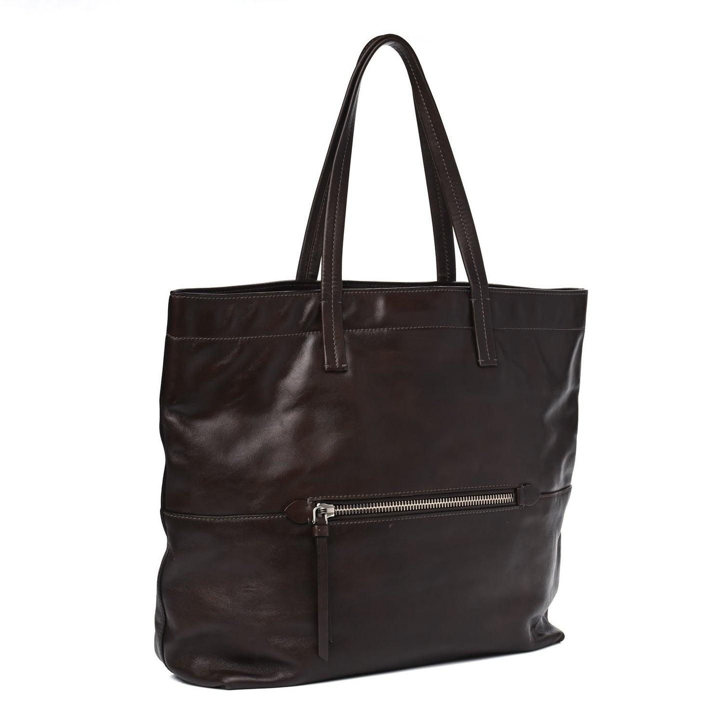 Vitello Soft Calfskin Shopping Tote Nocciolo