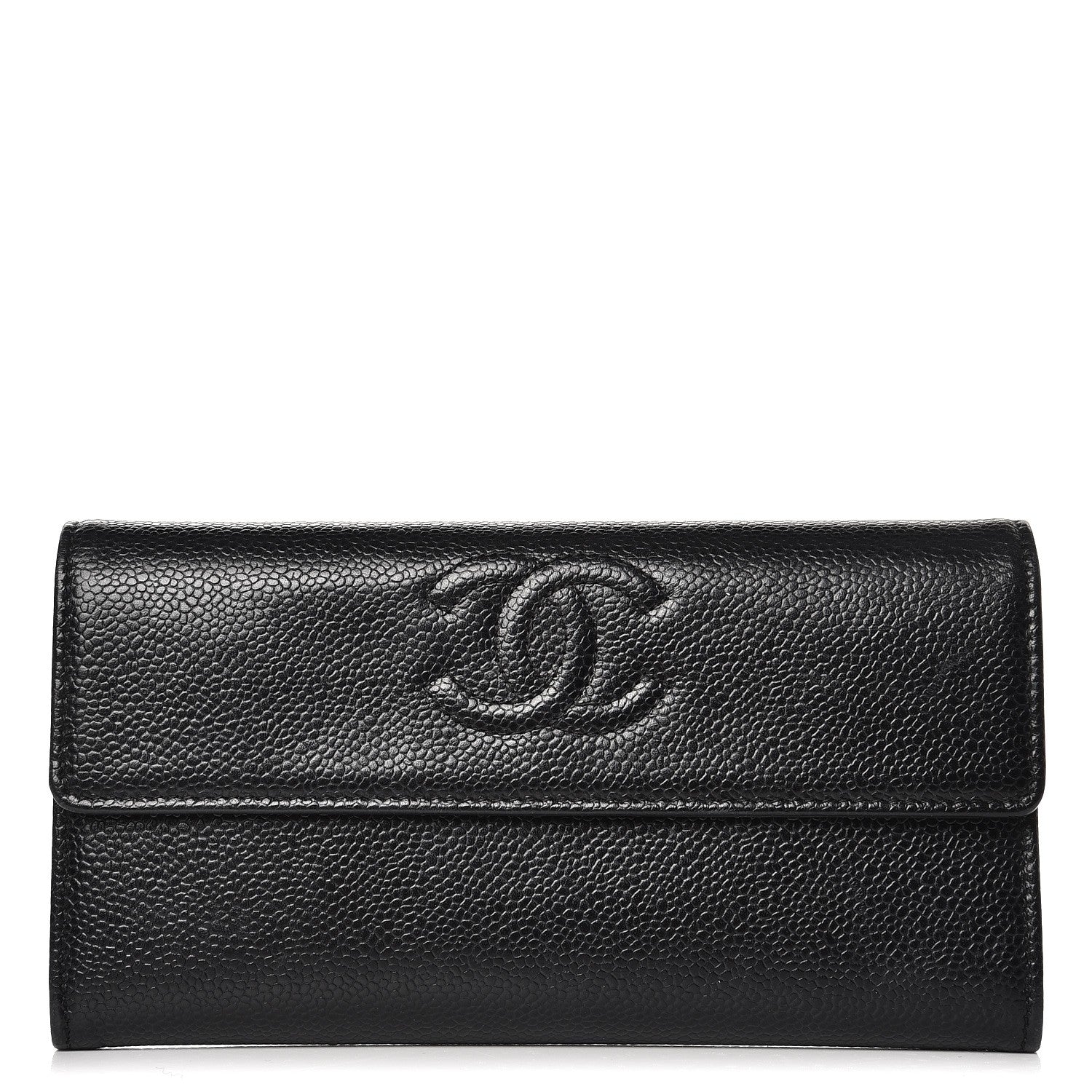 Chanel Caviar Timeless CC Large Gusset Flap Wallet Black 1 of 9