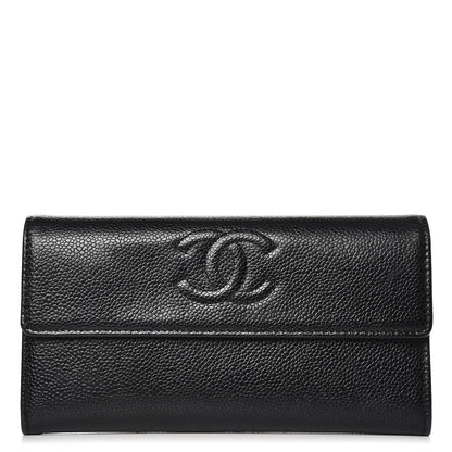 Chanel Caviar Timeless CC Large Gusset Flap Wallet Black 1 of 9