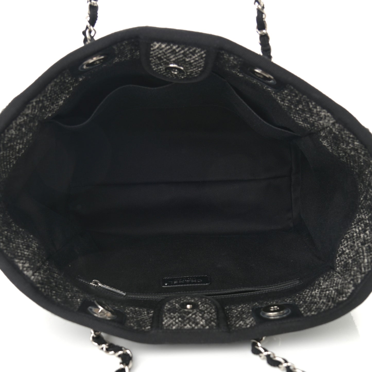 Mixed Fibers Calfskin Small Deauville Tote Black